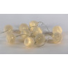 LED svetelná dekorácia - háčkovaná guľa - 10 LED teplá biela